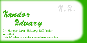 nandor udvary business card